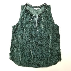 Velvet Sleeveless Blouse Paisley